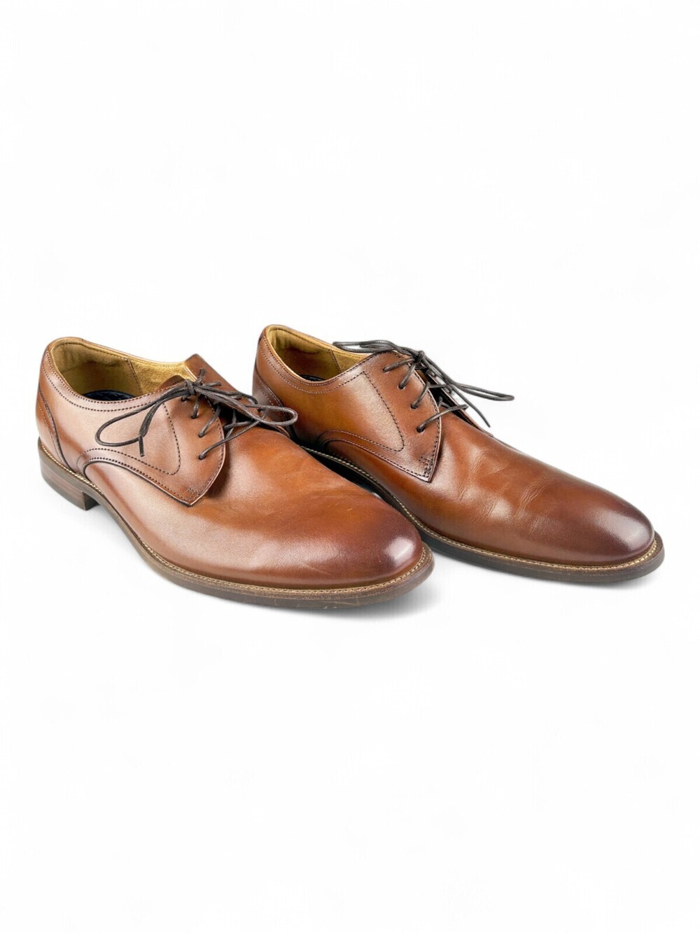Florsheim Brown Leather Derby Oxfords Mens Size 10 Dress Shoes 13385-221